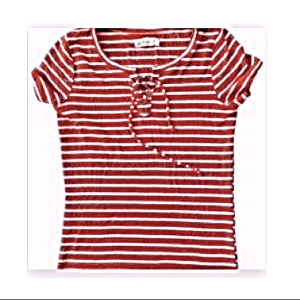 Hollister Lace-Up Ribbed Tee
